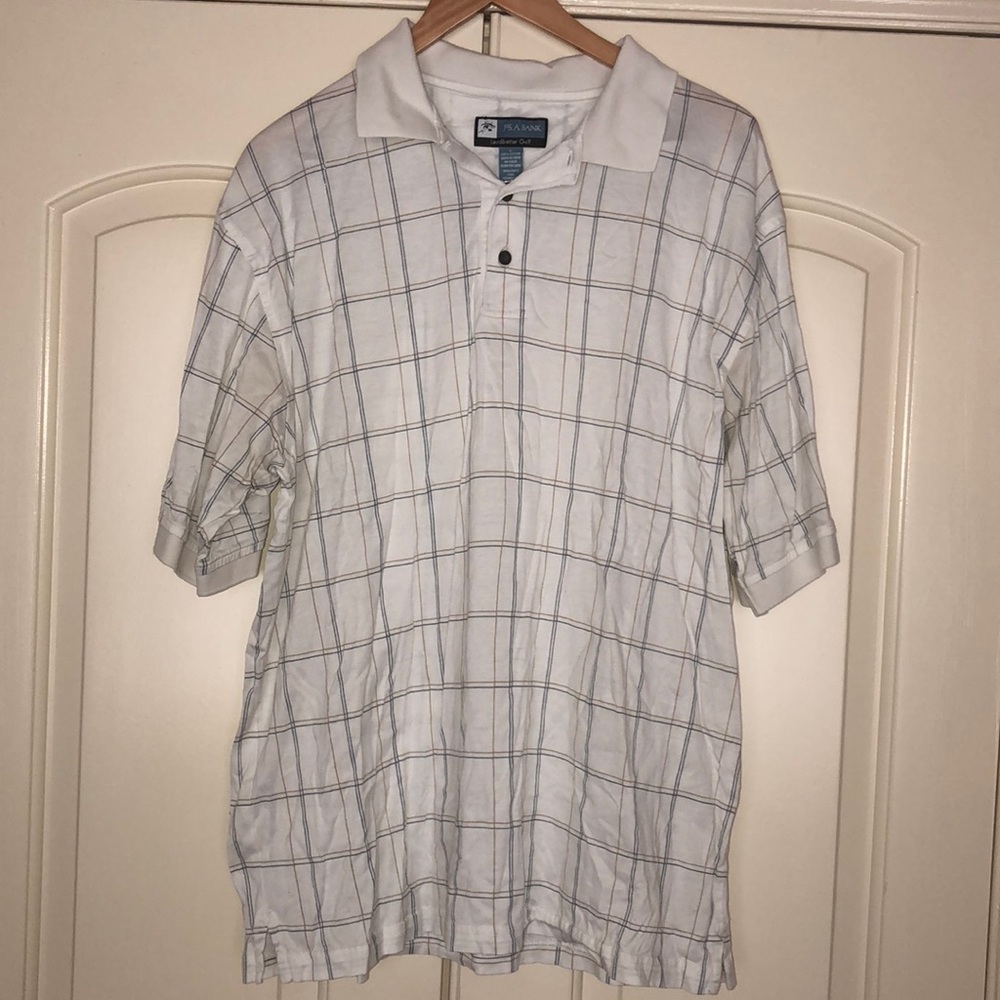 Men’s Jos A Bank Leadbetter Golf Polo; Size L
